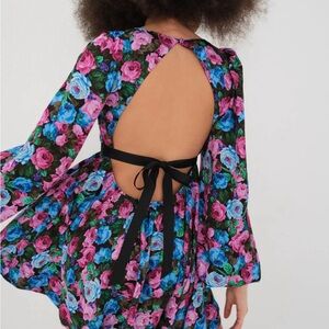 For Love and Lemons Floral Open-Back Dress